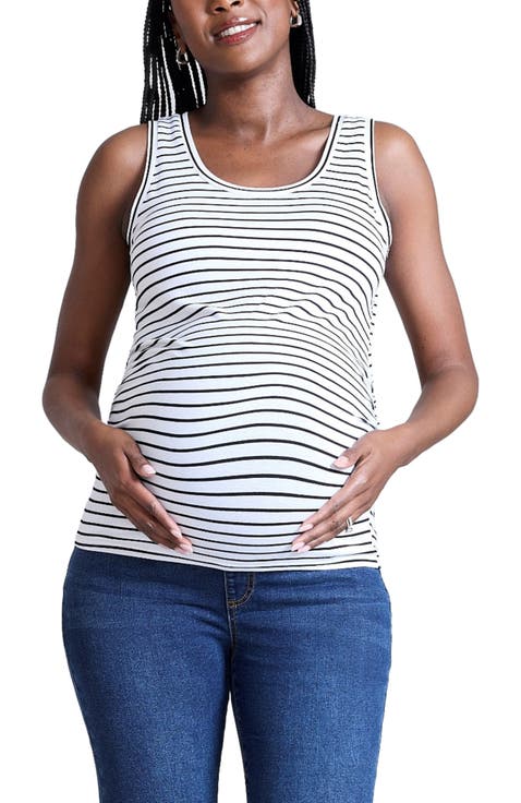 Scoop Neck Side-Ruched Maternity Tank Top