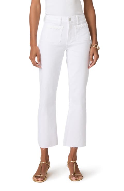 Mason High Waist Braid Detail Crop Raw Hem Jeans