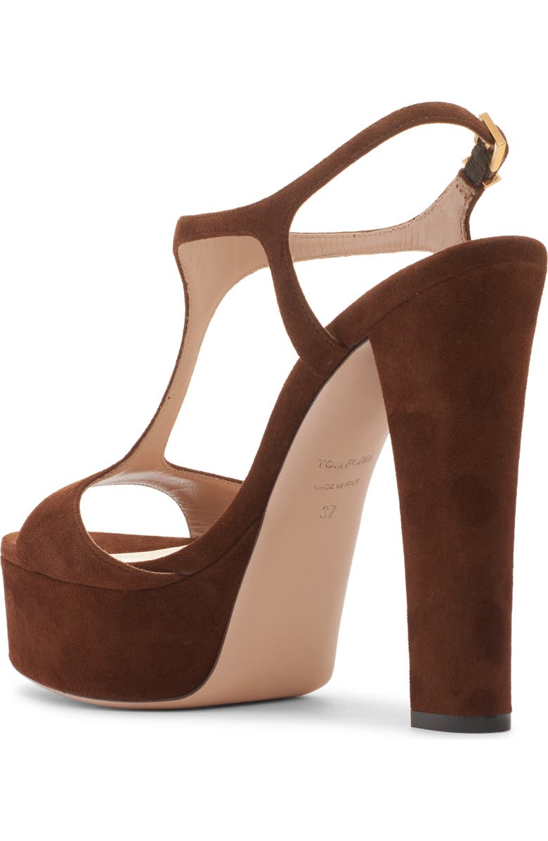 TOM FORD Angelina T-Strap Platform Sandal, Alternate, color, Dark Whisky