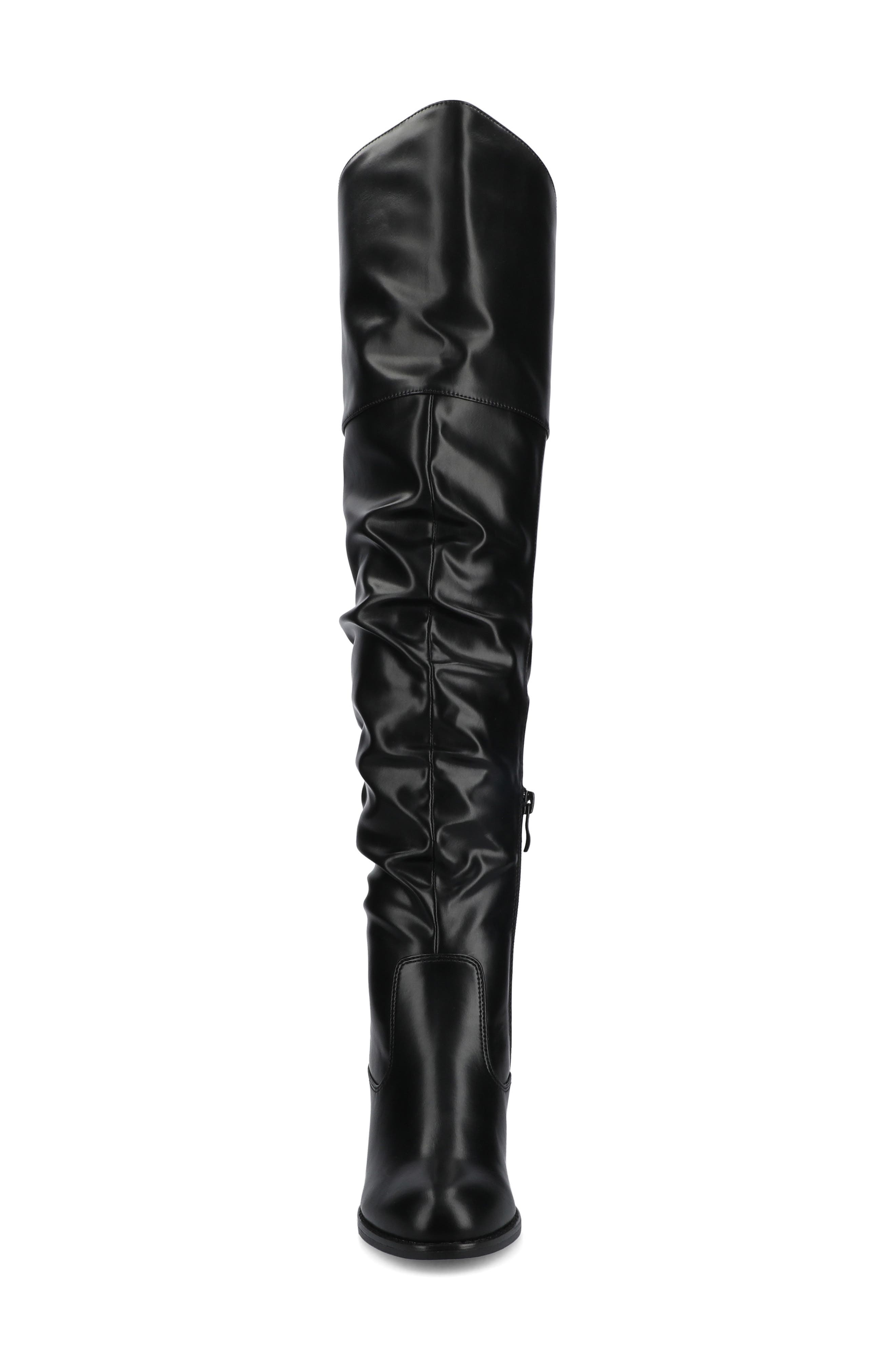 Journee Collection JOURNEE Kaison Ruched Tall Boot - Extra Wide Calf, Alternate, color, Black Pu