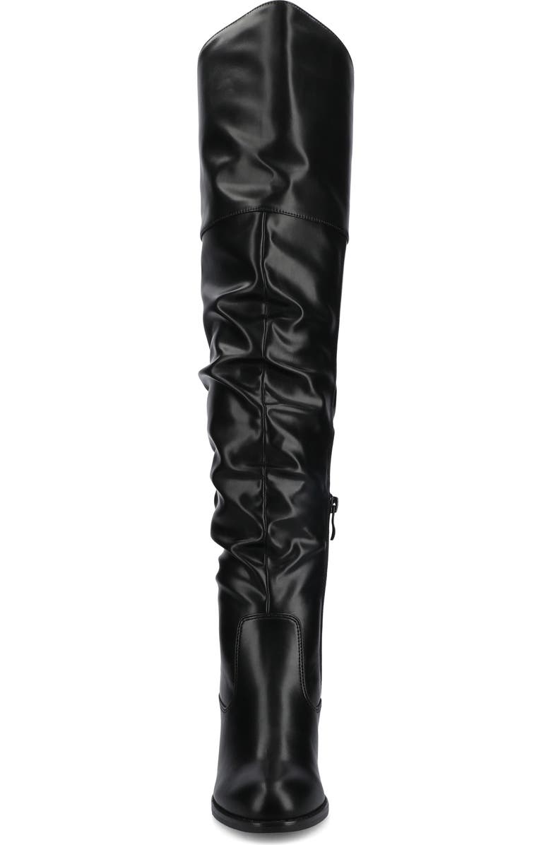 Journee Collection JOURNEE Kaison Ruched Tall Boot - Extra Wide Calf, Alternate, color, Black Pu