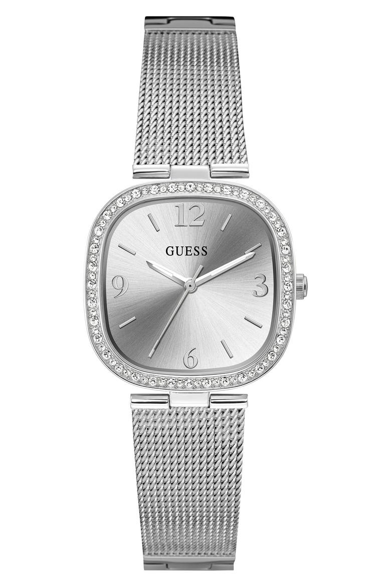 Analog Mesh Bracelet Watch, 32mm, Main, color, SILVER TONE
