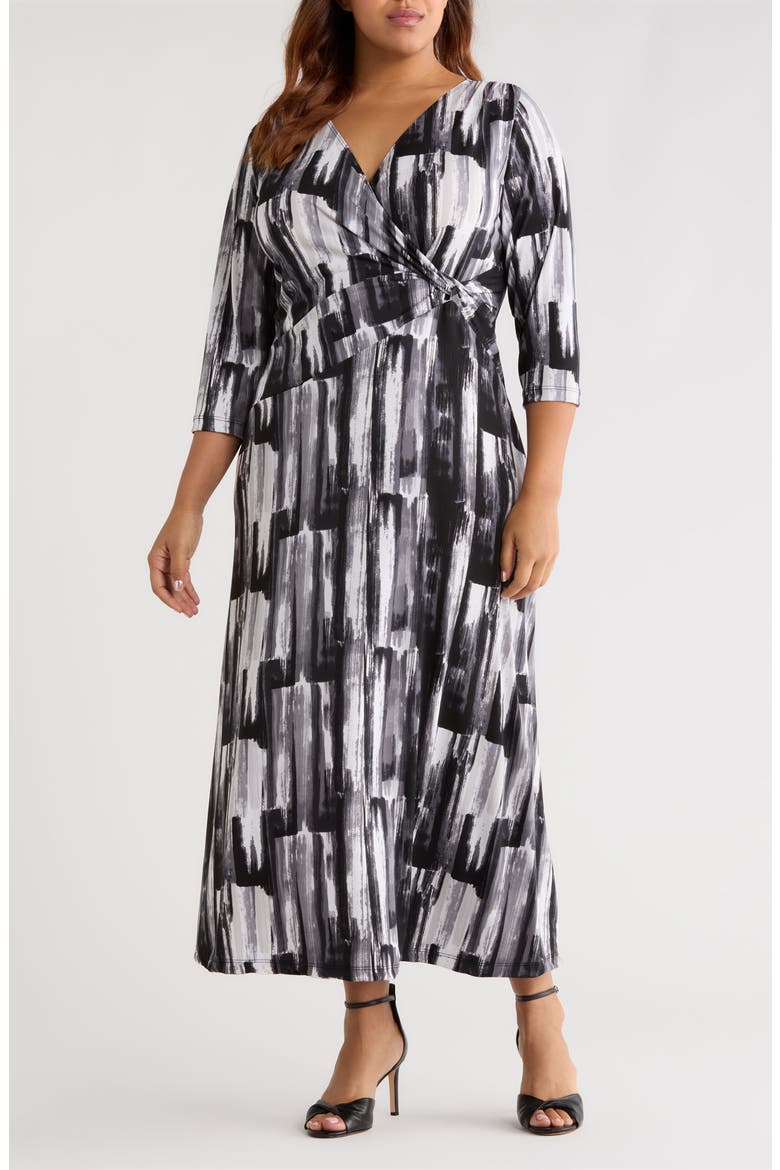 Wrap Front Knit Maxi Dress, Main, color, BRUSHSTROKE