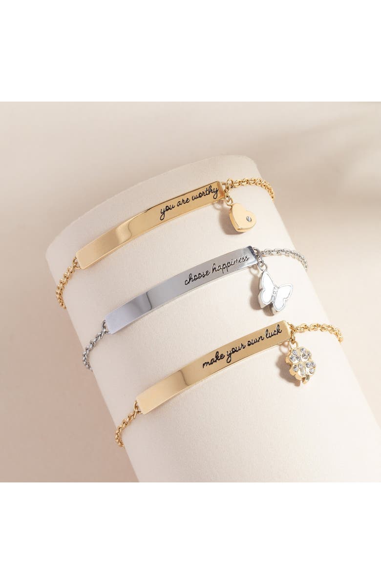 Alex and Ani Choose Happiness Inline Bracelet, Alternate, color, Silver