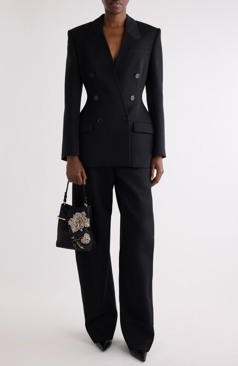 Givenchy Double Breasted Wool Tuxedo Jacket, Alternate, color, Black