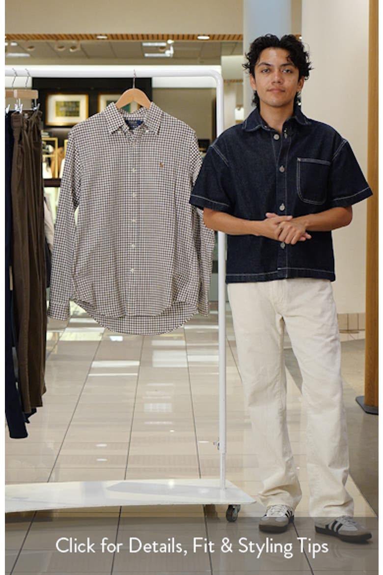 Classic Fit CheckShort Sleeve Cotton Button-Down Oxford Shirt video