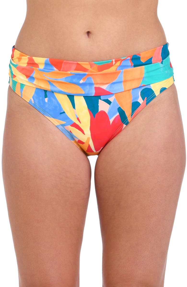 La Blanca Fantasy Resort Shirred Bikini Bottoms, Main, color, Multi