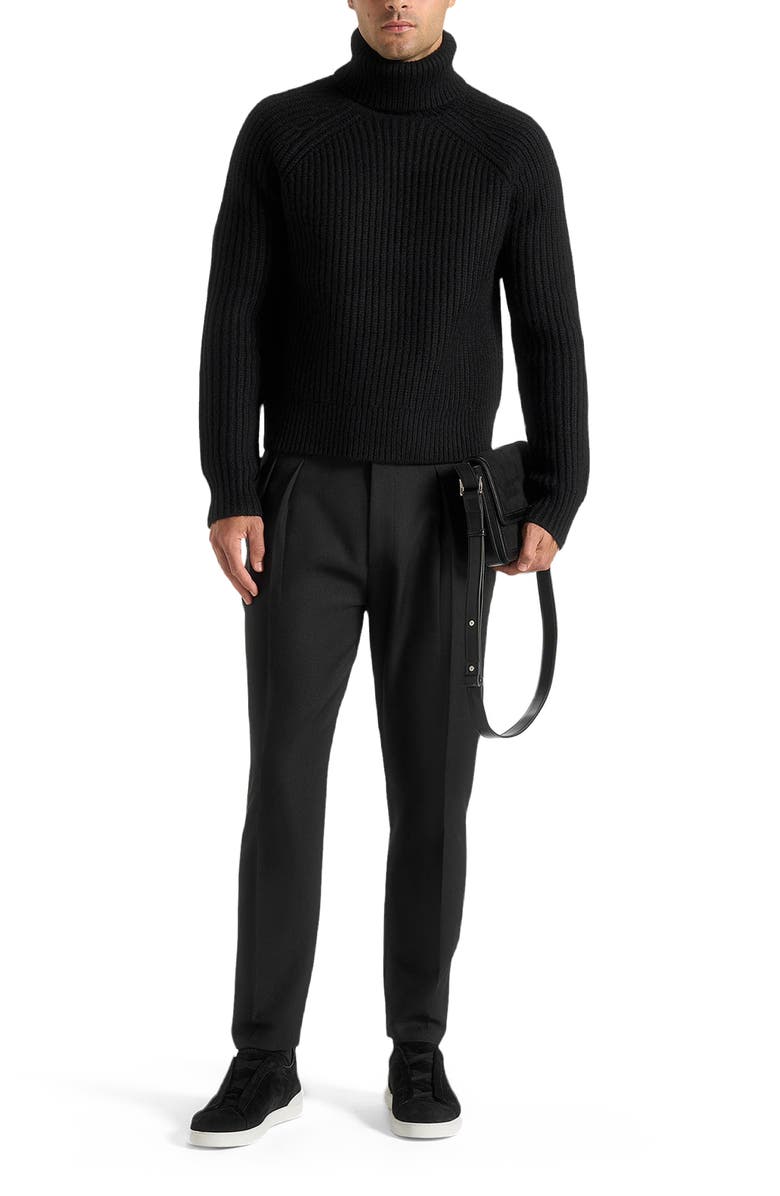 Manière De Voir Rudy Roll Neck Chunky Knit Jumper, Alternate, color, Black