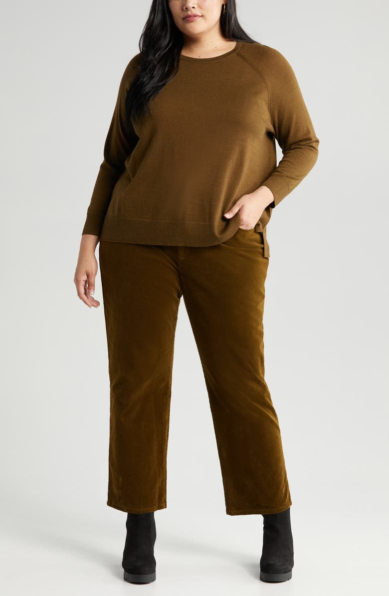 Eileen Fisher Raglan Sleeve Merino Wool Jersey Sweater, Main, color, 