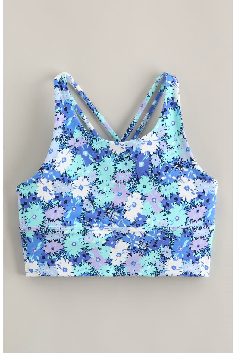 Kids' Strappy Seamless Bra, Main, color, BLUE PERSIA FLOWER BURST PRINT