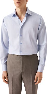 Eton Contemporary Fit Microcheck Cotton Dress Shirt