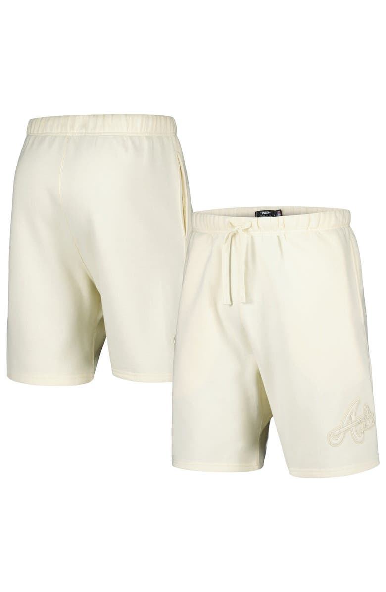 PRO STANDARD Men's Pro Standard Cream Atlanta Braves Neutral Fleece Shorts, Main, color, 