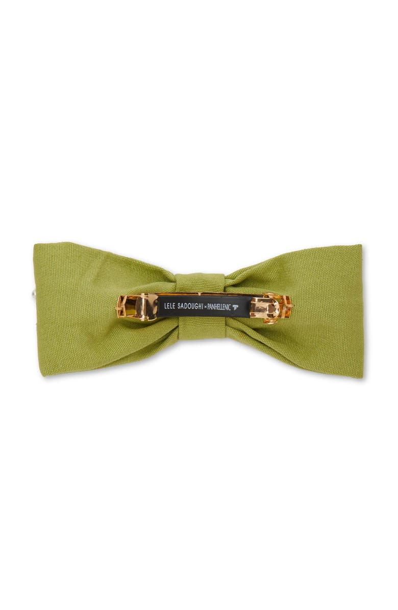 Lele Sadoughi Kappa Delta Riley Bow, Alternate, color, Olive 300