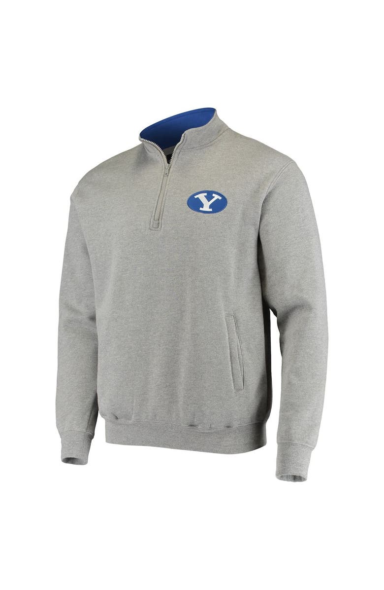 COLOSSEUM Men's Colosseum Heathered Gray BYU Cougars Tortugas Logo Quarter-Zip Jacket, Alternate, color, 