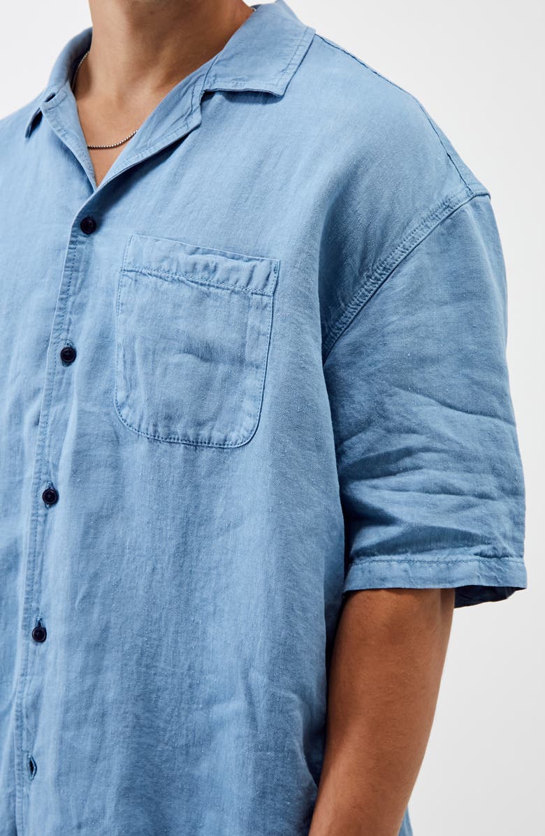 BDG Urban Outfitters Revere Three-Quarter Sleeve Linen Button-Up Shirt, Alternate, color,