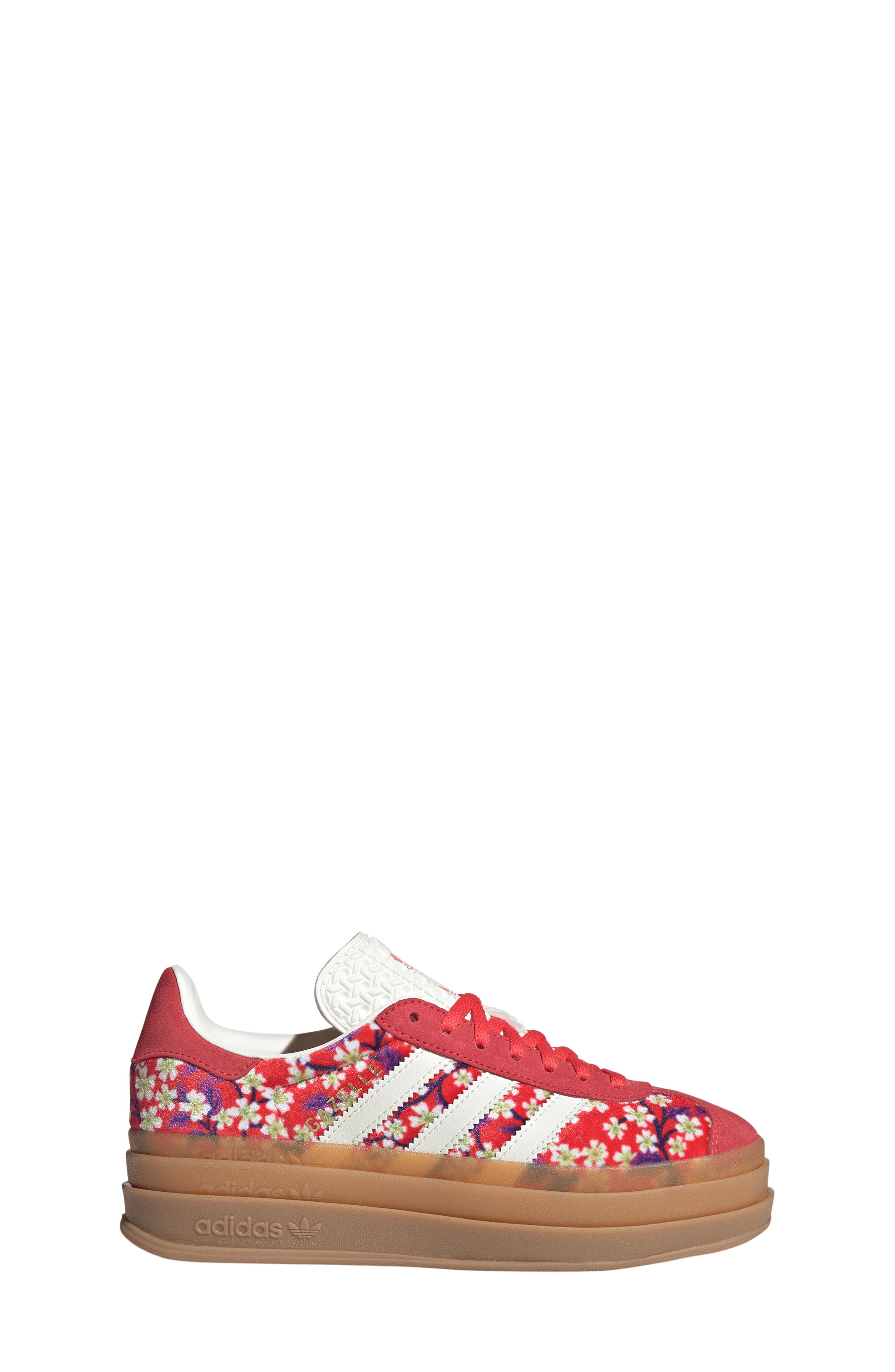 adidas x Liberty London Kids' Gazelle Bold Sneaker, Alternate, color, Off White/ Red