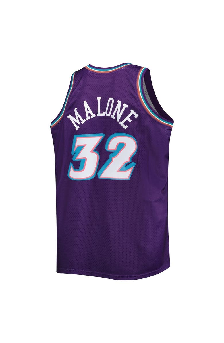 Mitchell & Ness Men's Mitchell & Ness Karl Malone Purple Utah Jazz Big & Tall Hardwood Classics 1996/97 Swingman Jersey, Alternate, color, 