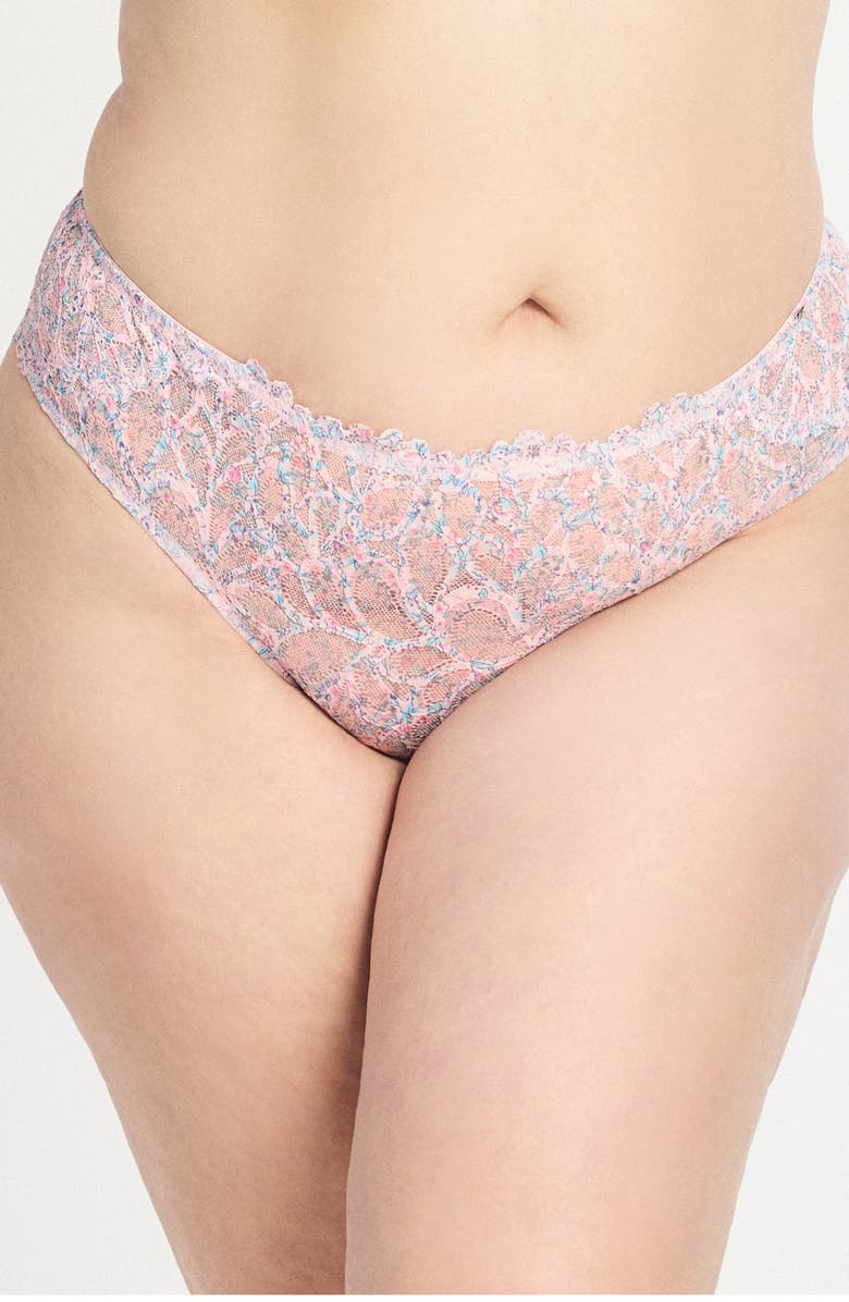 SAVAGE X FENTY Savage Not Sorry Printed Lace Cheeky Panties, Alternate, color, Pink Cherry Blossom Pop