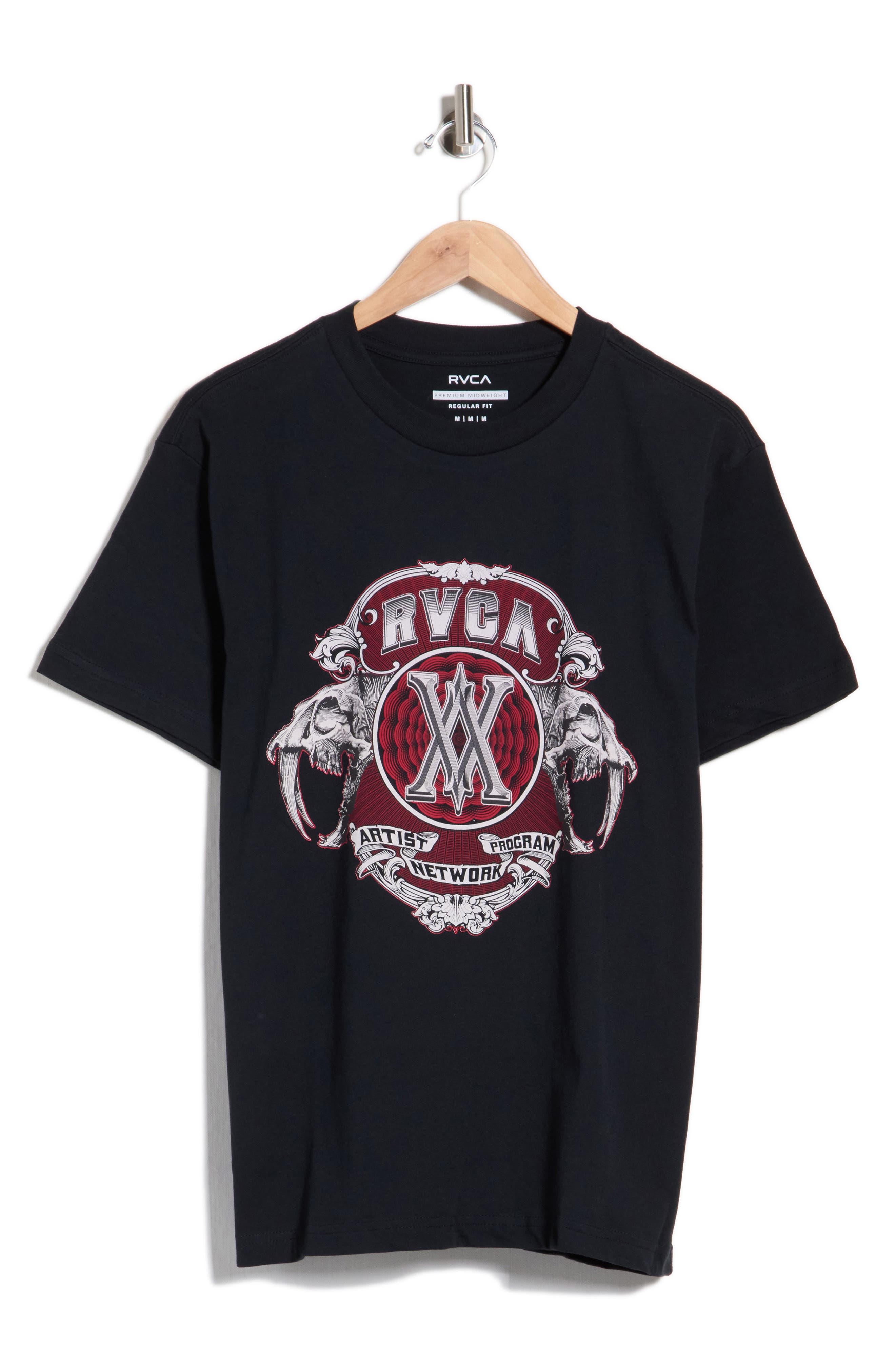 Rvca Saber Cotton Graphic T-shirt In Black