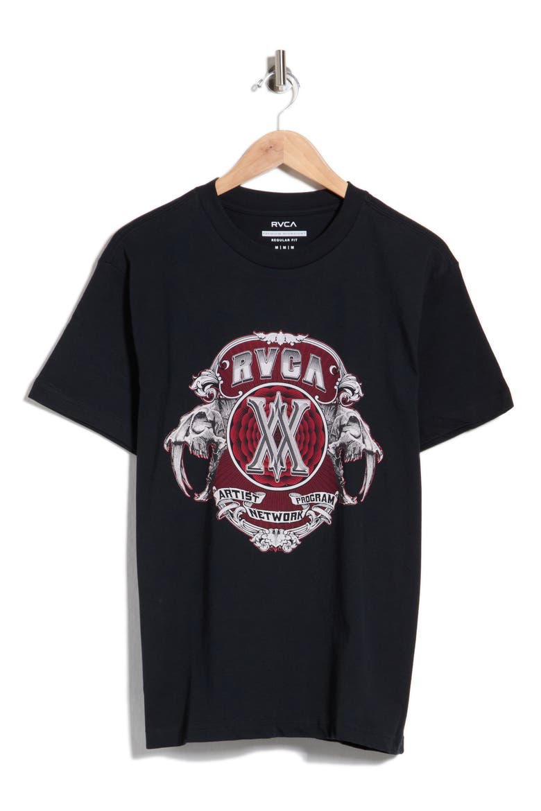 Saber Cotton Graphic T-Shirt, Main, color, BLACK