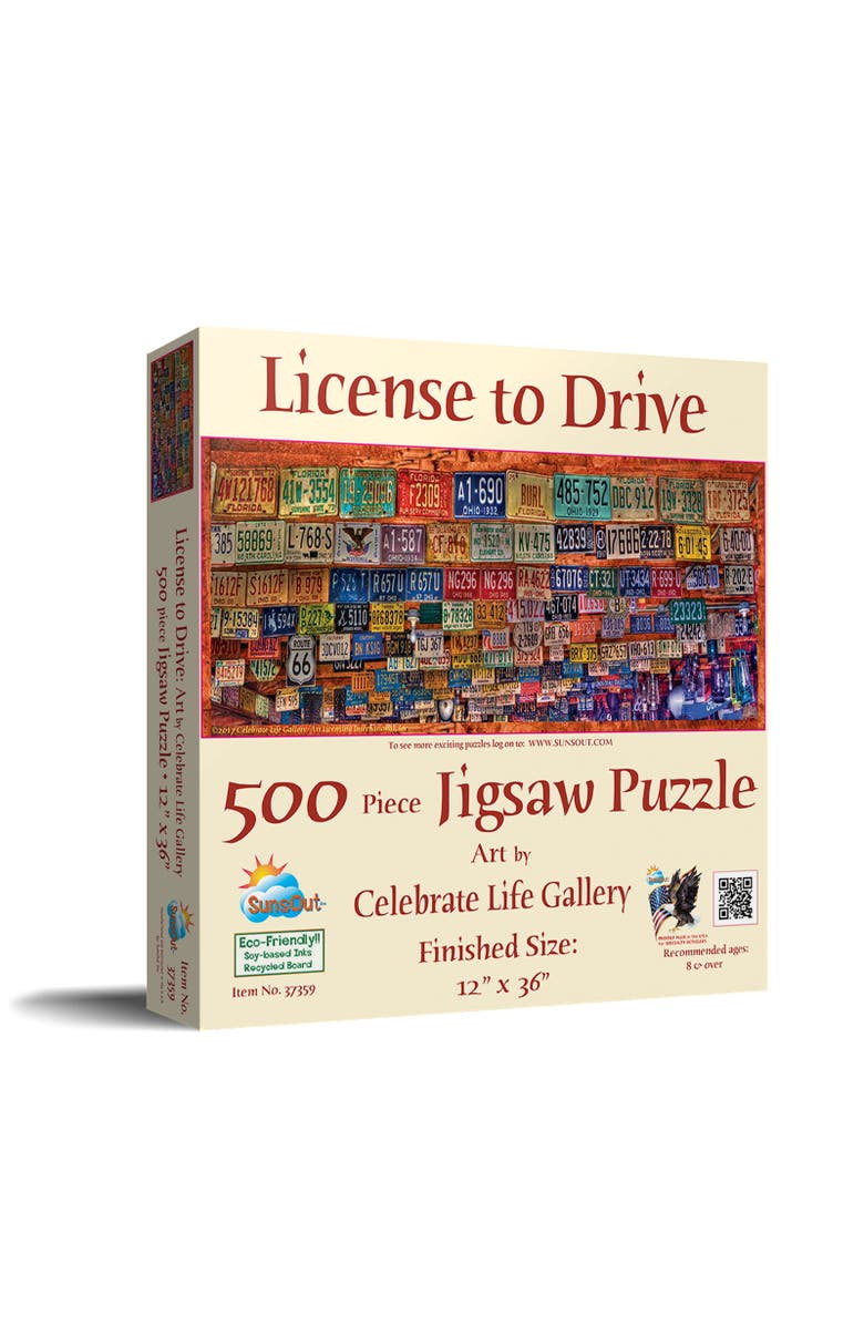 Sunsout License to Drive 500 piece Jigsaw Puzzle for Adults, Main, color, Multicolor