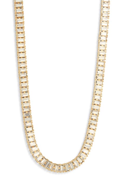Men's Baguette Crystal Tennis Necklace