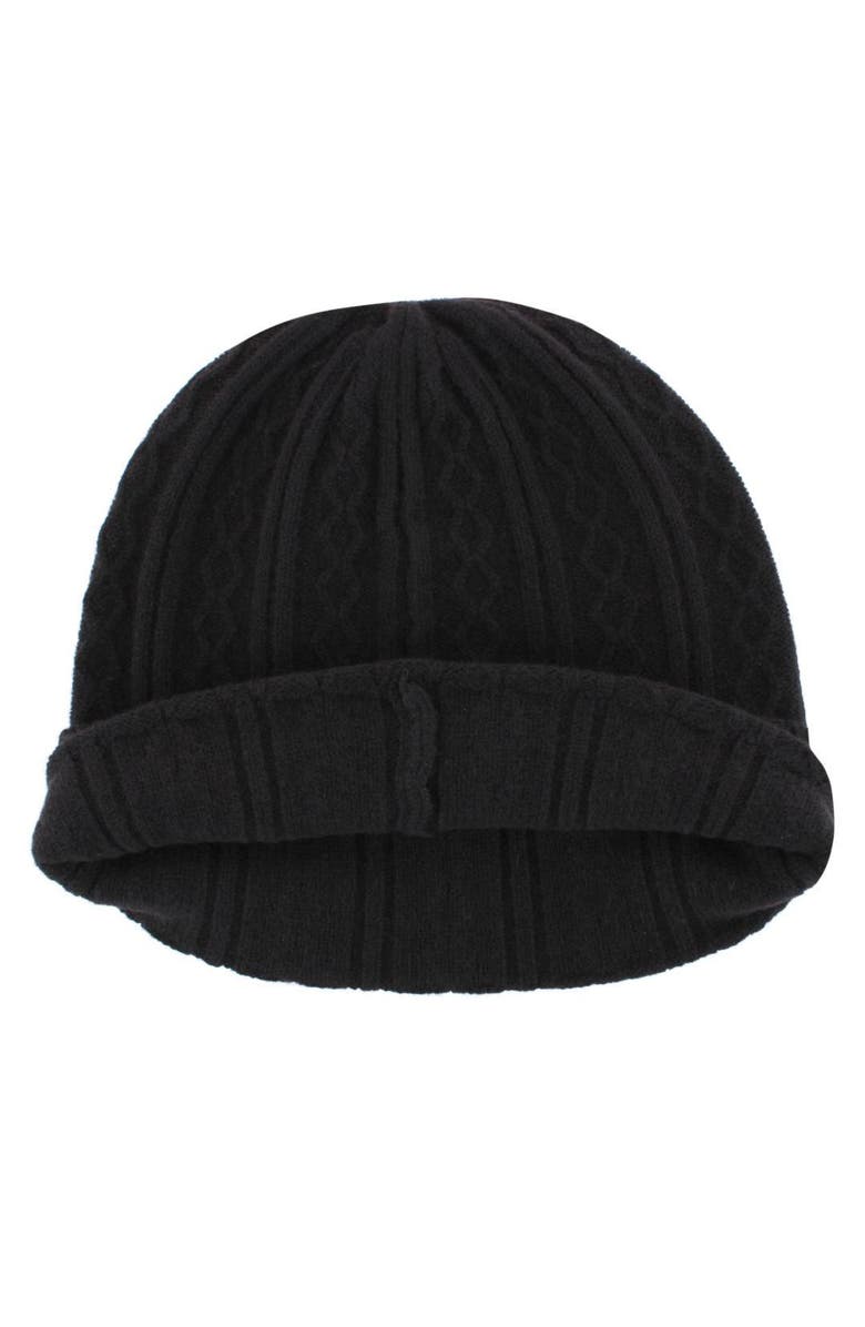 Trafalgar The Windsor Merino Wool Cable Knit Beanie, Alternate, color, Black