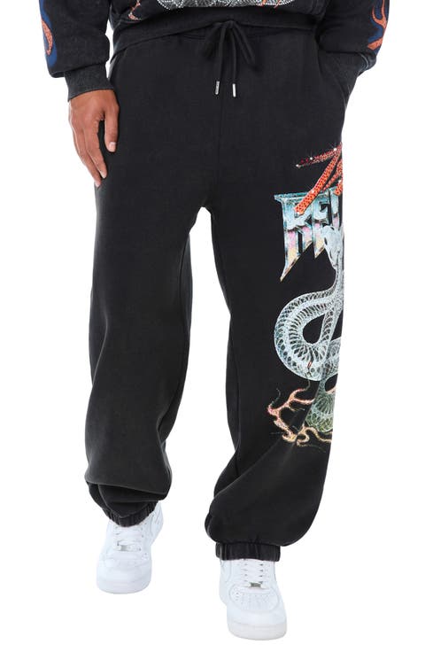 Snake Crystal Baggy Joggers