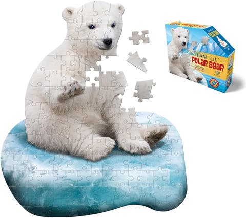 I Am Lil’ Polar Bear 100 Pieces Animal Shaped Jigsaw Puzzle