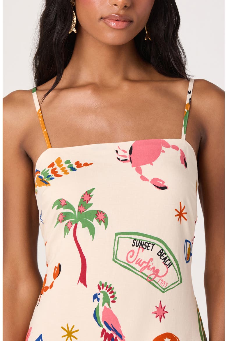 Valencia Sleeveless Flare Minidress, Alternate, color, ISLAND SKETCHBOOK
