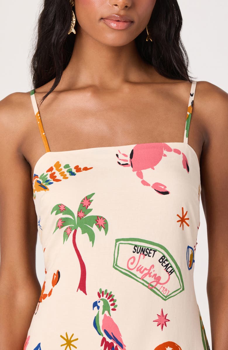 ASTR the Label Valencia Sleeveless Flare Minidress, Alternate, color, Island Sketchbook