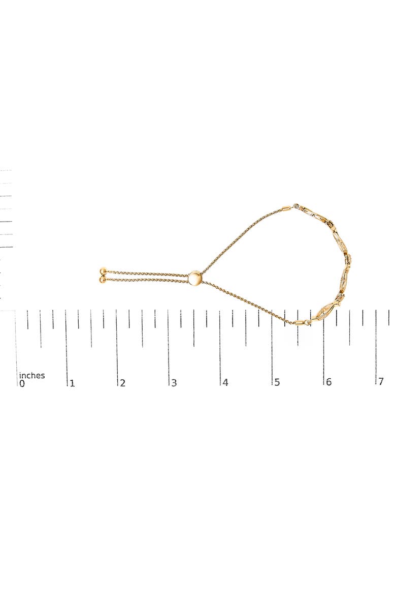 Haus of Brilliance Silver Diamond Accent Alternating Swirl link Bolo Bracelet, Alternate, color, Yellow Gold Over Silver