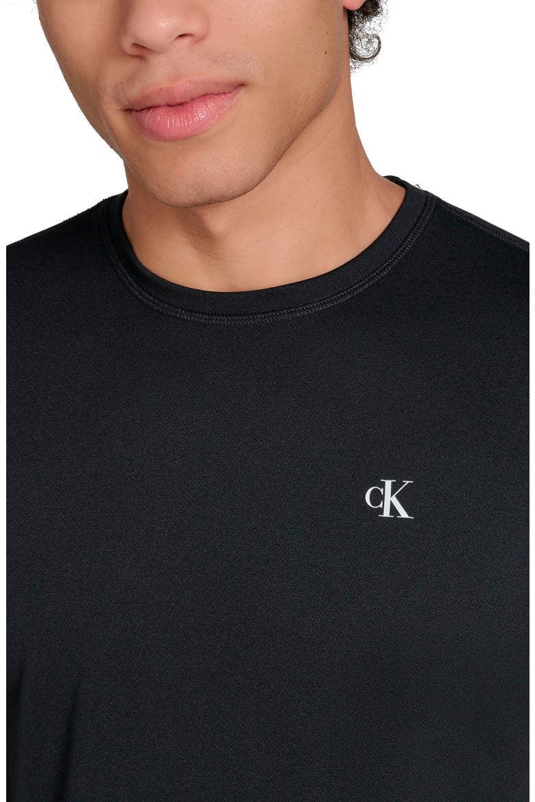 CK Monogram Short Sleeve Rashguard, Alternate, color, BLACK