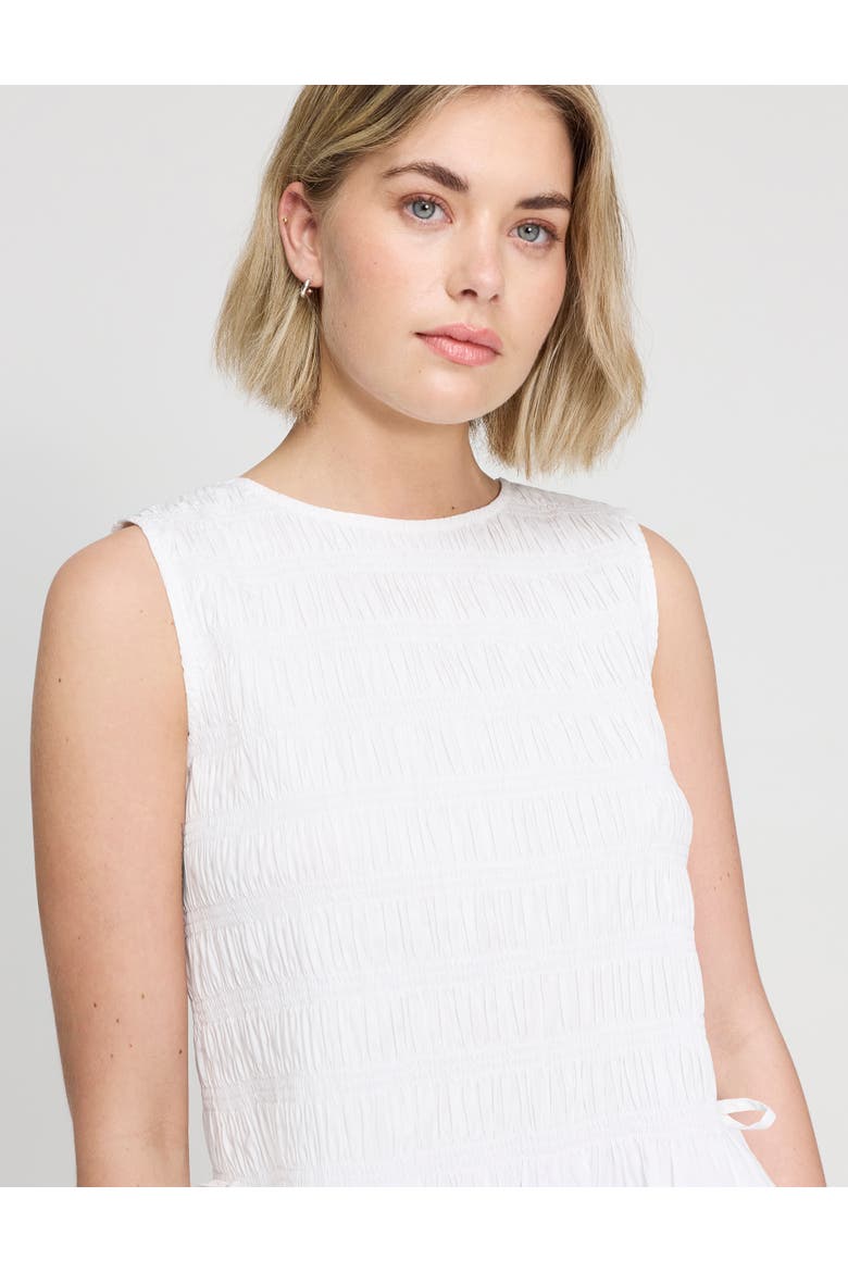 Malani Cotton Shirred Sleeveless Top, Alternate, color, White