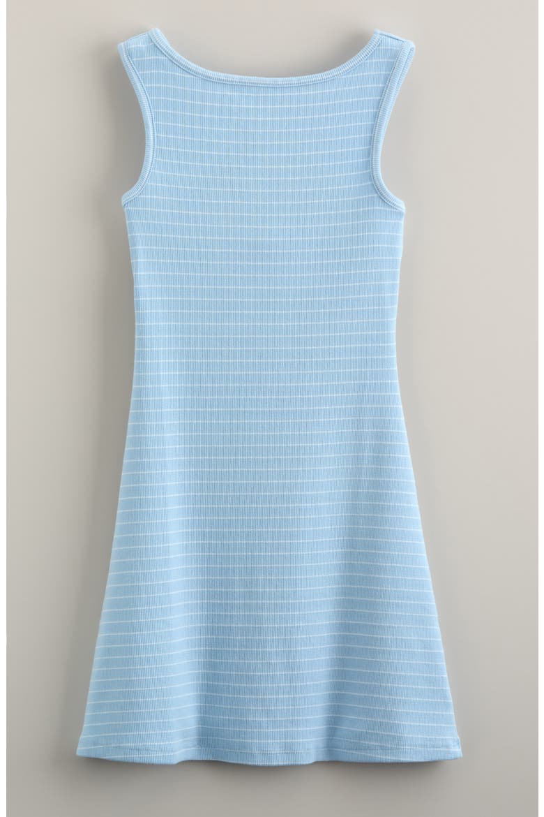 Kids' Open Back Cotton Blend Rib Dress, Main, color, BLUE COOL JODIE STRIPE