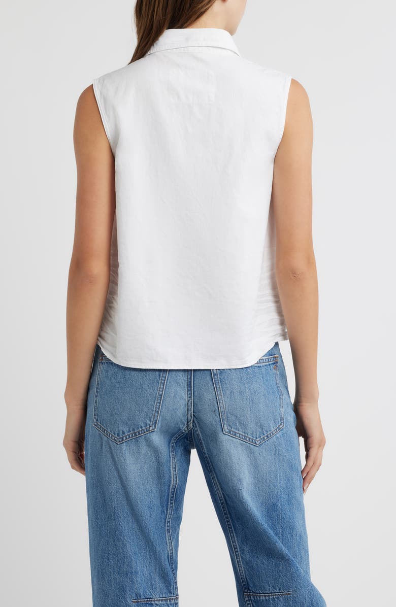 Frank & Eileen Olivia Popover Tank, Alternate, color, White Tattered Denim