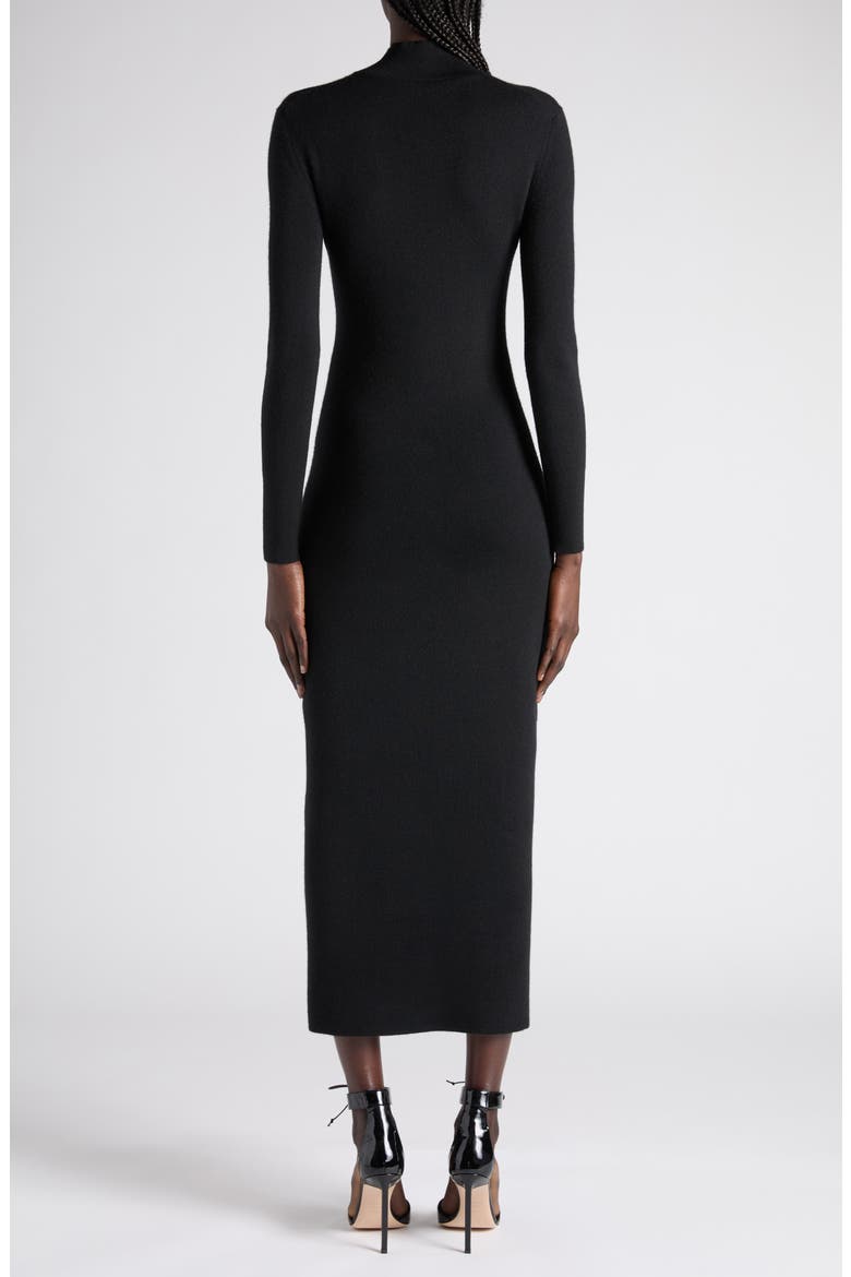 Long Sleeve Fine Stretch Merino Wool Midi Sweater Dress, Alternate, color, LB999 BLACK