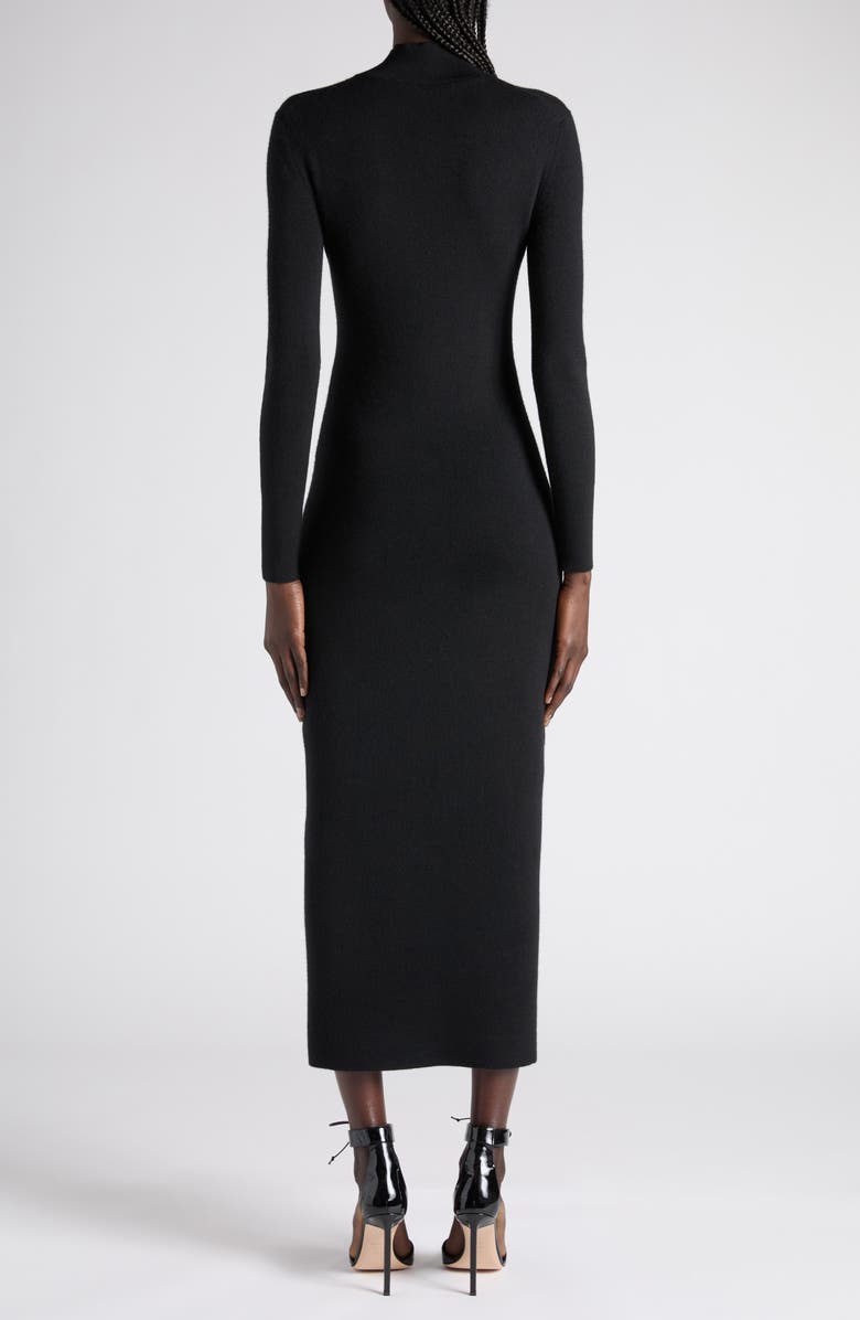 TOM FORD Long Sleeve Fine Stretch Merino Wool Midi Sweater Dress, Alternate, color, Lb999 Black