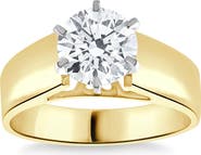 Bliss Diamond 2Ct Round Moissanite Solitaire Engagement Ring Gold