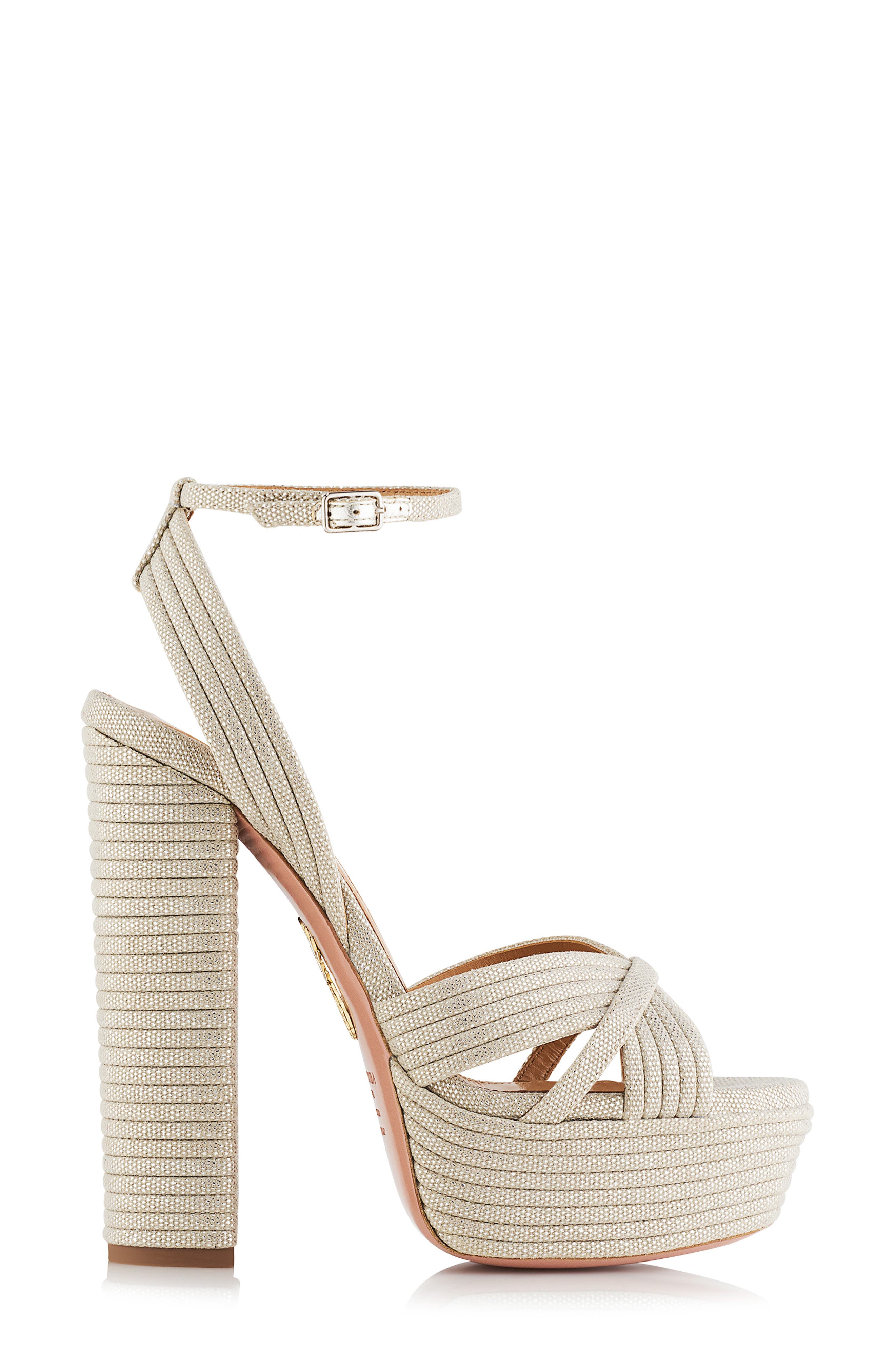 Aquazzura Snakeskin Print Platform Sandal, Alternate, color, 