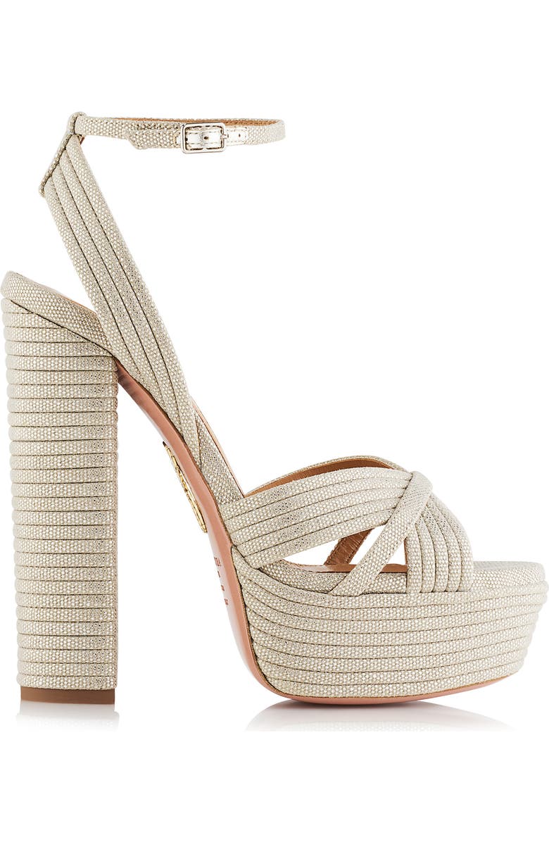 Aquazzura Snakeskin Print Platform Sandal, Alternate, color,