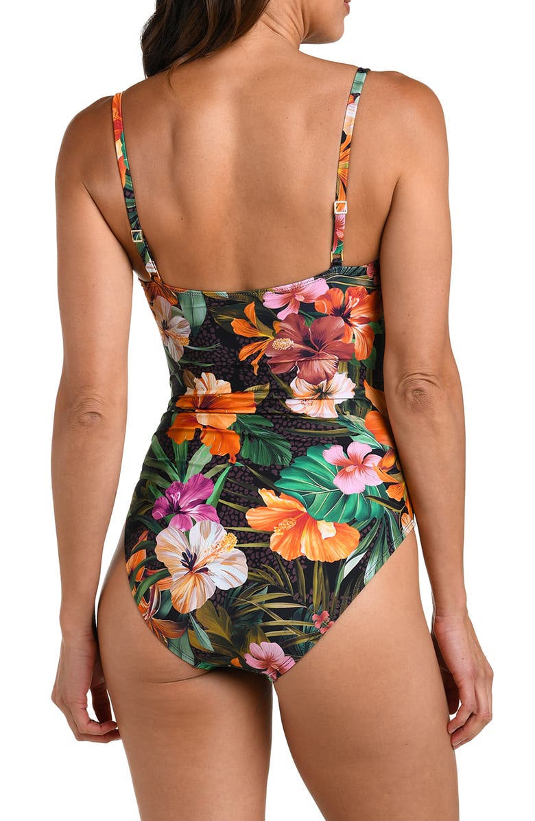 La Blanca Tropical Hideaway One-Piece Swimsuit, Alternate, color, Brown Multi
