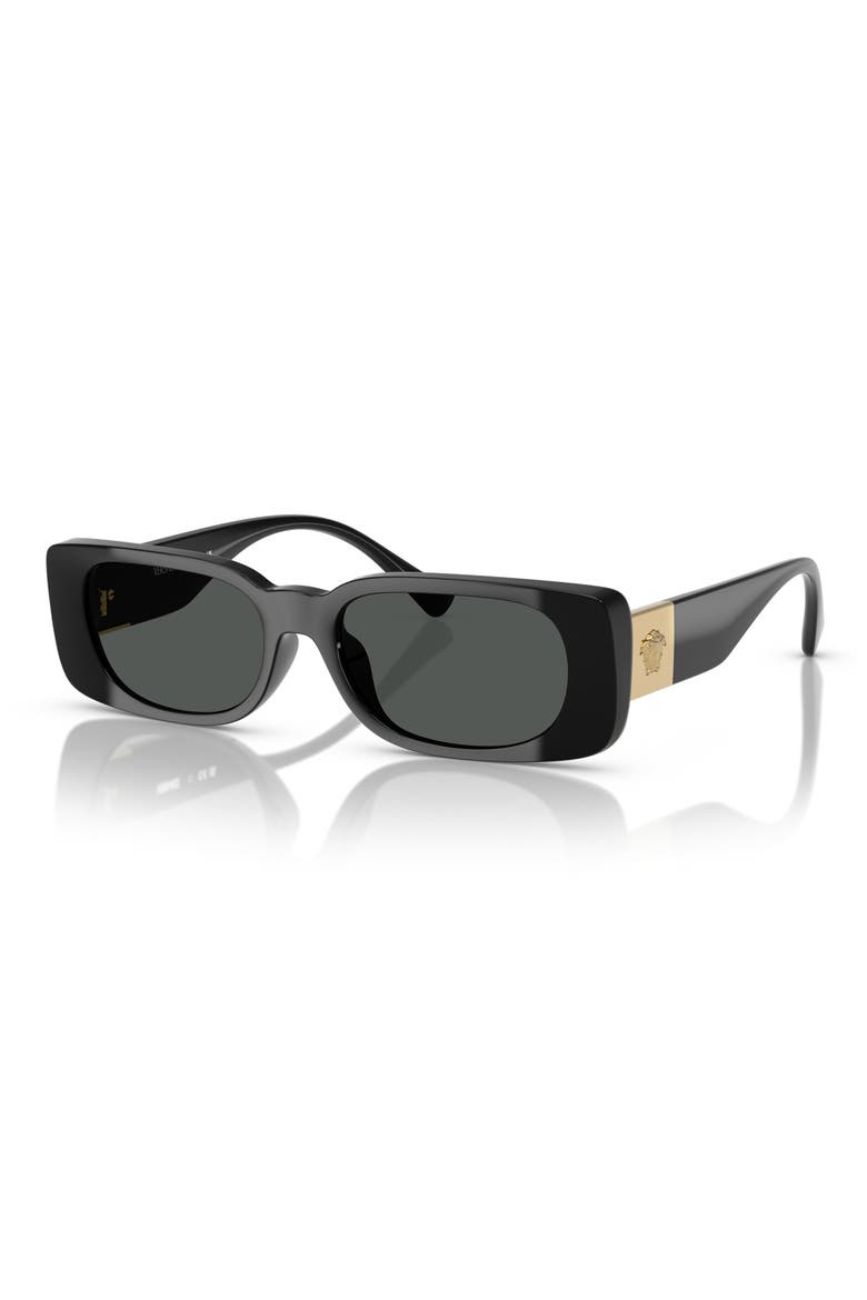 Kids' 47mm Rectangular Sunglasses, Alternate, color, BLACK / DARK GREY