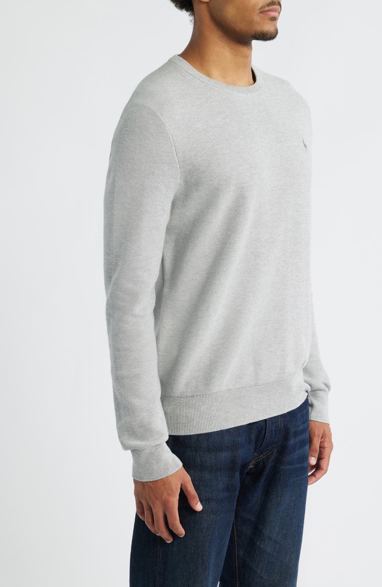 Polo Ralph Lauren Textured Cotton Crewneck Sweater, Alternate, color, Andover Heather