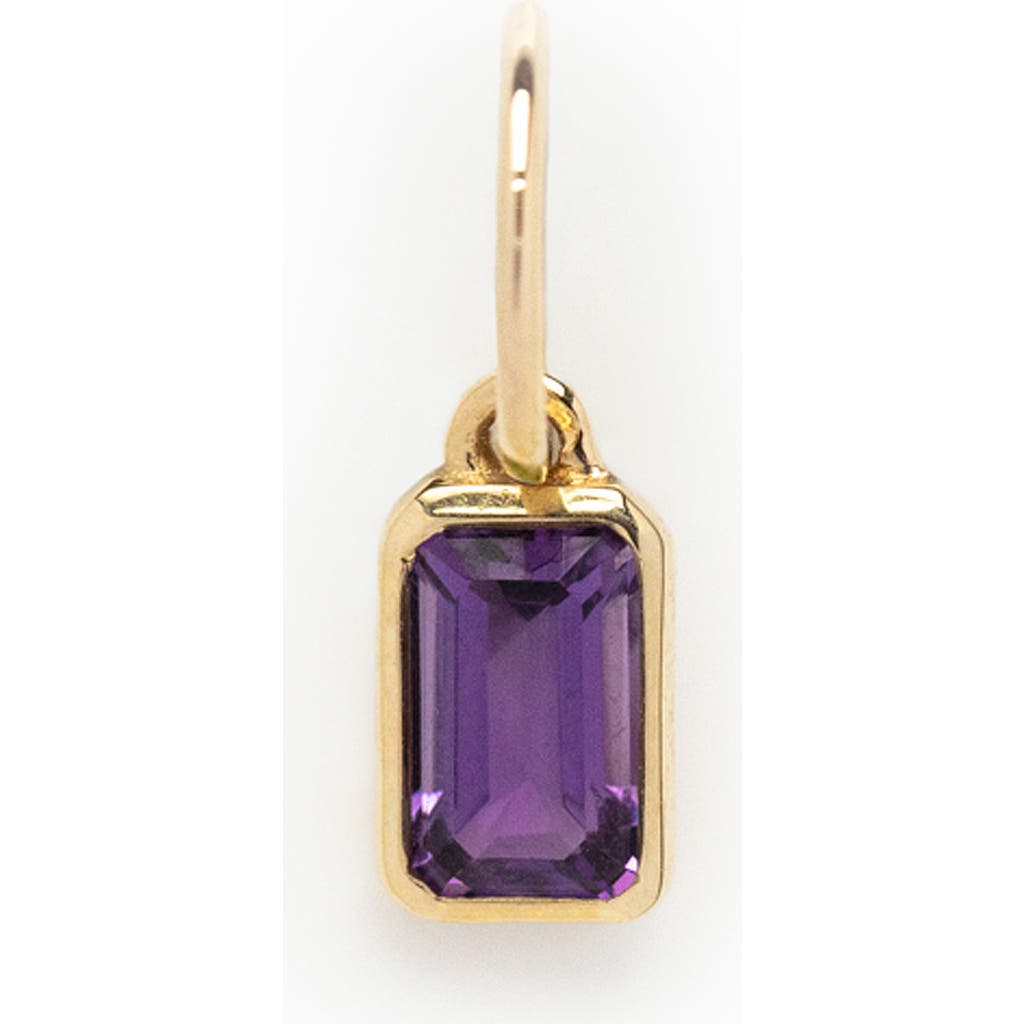 Local Eclectic Baguette Cut Birthstone Charm In Purple