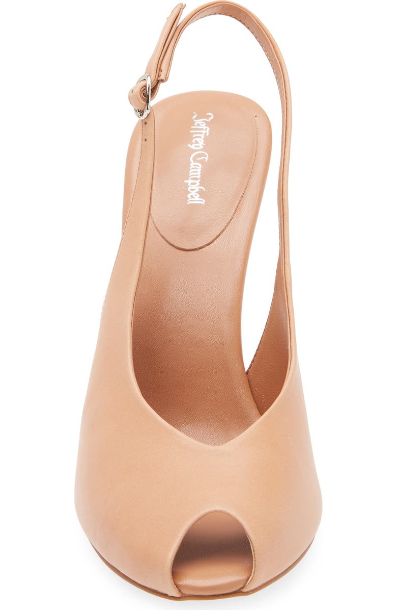 Jeffrey Campbell Snoah Slingback Peep Toe Pump, Alternate, color, Tan