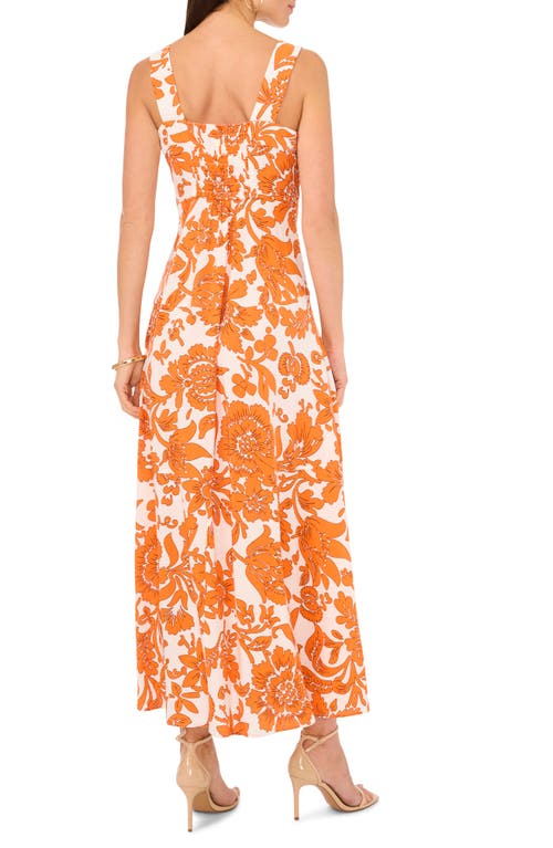 Shop Vince Camuto Floral Tiered Maxi Dress In New Ivory/orange