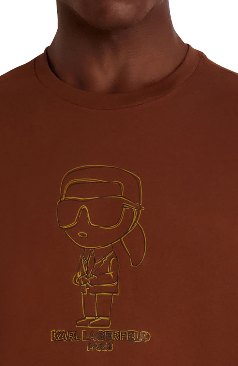 KARL LAGERFELD PARIS Outerline Karl Cotton Graphic T-Shirt, Alternate, color, Cappuccino