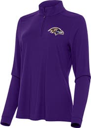 ANTIGUA Women's Antigua  Purple Baltimore Ravens Intent Quarter-Zip Sweatshirt