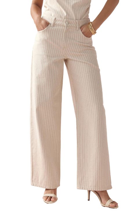 Stripe Straight Leg Jeans
